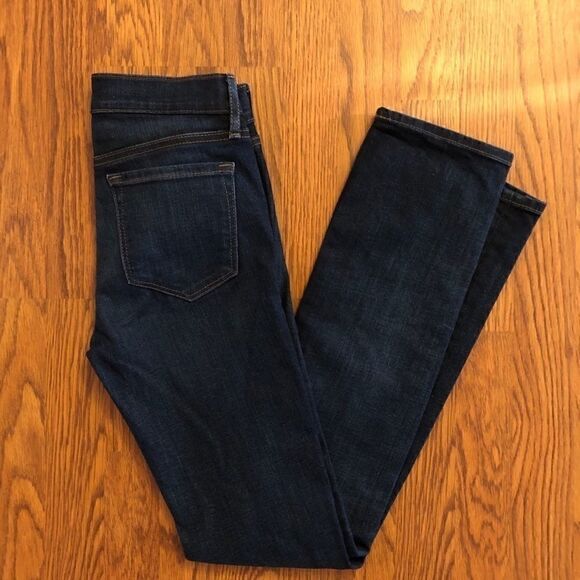 Loft Dark Wash Modern Straight Leg Jeans Size 00 - Picture 3 of 6